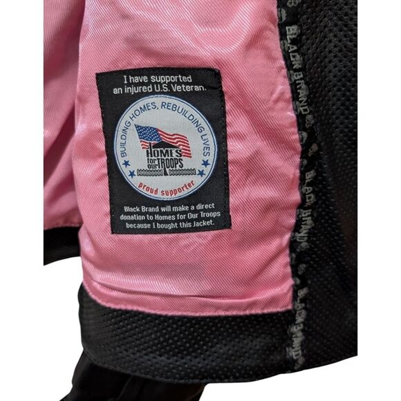 Black Brand Women's XL Sheared Beaver Sheep Leather Studded Jacket Fux Fur Trim - Picture 14 of 14